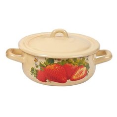 Кастрюля Лысьва 16072/4 КмЭ 1,45 л Сочная клубника Лысьвенские эмали