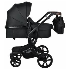Коляска-трансформер Farfello Aimile Original (колеса PU), черный/черная рама, цвет шасси: черный