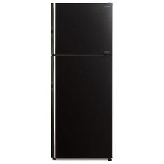 Двухкамерный холодильник Hitachi R-VG 472 PU8 GBK чёрное стекло