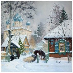 Картина по номерам "Зима в деревне", 30x30 см Molly