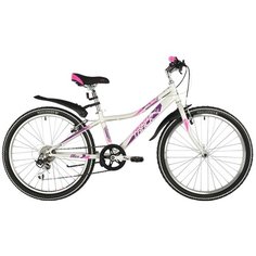 Подростковый горный (MTB) велосипед Novatrack Alice 24 6.V (2021) белый 12" (требует финальной сборки)