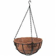 Кашпо PALISAD подвесное с декором, 30 см, 69010 черный/коричневый