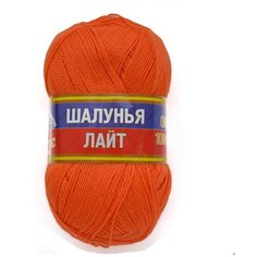 Пряжа Камтекс Шалунья лайт (55%шерсть, 45%акрил) (068 апельсиновый), 10 мотков