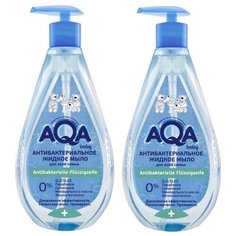 AQA baby Набор Антибактериальное жидкое мыло для всей семьи, 400 мл,2 штуки