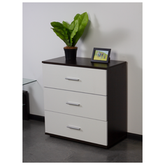 Комод Мальта 3 ящика, Венге / белый 690х733х354 Letta