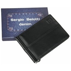 2312-01 denim black Портмоне с зажимом Sergio Belotti