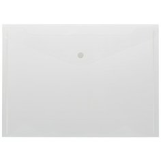 Attache Папка-конверт на кнопке A4, пластик 180 мкм прозрачный