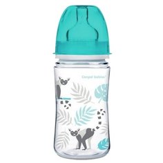 Canpol Babies Бутылочка антиколиковая с широким горлом 240 мл Джунгли, с 3 месяцев, бирюзовый