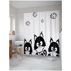 Штора для ванной JoyArty Приветливые коты 180х200 (sc-18089)