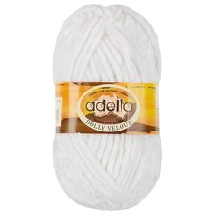 Пряжа Adelia Dolly Velour, 100 г, 93 м, 5 шт., №01 белый
