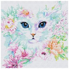 Картина по номерам "Кошечка в цветах", 30x30 см Котеин