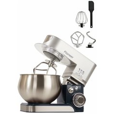 Планетарный миксер Pioneer MX322 blue marine с LED-индикацией, импульсным режимом, 6 скоростей, 3 насадки, объем чаши 5л, 1000 Вт
