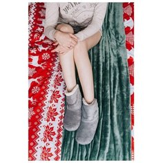 Плед Этель 1,5 спальный, Марокко, 150*200 см, базальт, 100% п/э, корал-флис 280 гр/м2 (1653369)