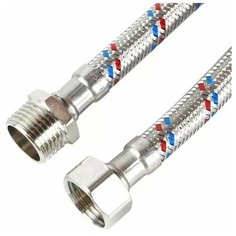 Подводка AQualine 80 см, для воды, сталь, гайка-штуцер