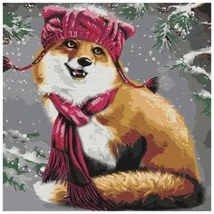 Картина по номерам "Забавный лисенок", 30x30 см Котеин