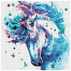Картина по номерам "Белый мустанг", 30x30 см Котеин