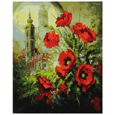 Картина по номерам "Маки на фоне собора", 40x50 см Molly
