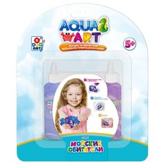 Набор для опытов 1Toy Aqua art, "Морские обитатели", 1 формочка, 2 блестящих краски по 50 мл (Т20077)