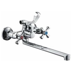 Смеситель для ванны с подключением душа Frap H732 F22732-B-30F двухрычажный сере6ристый