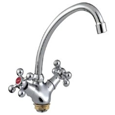 Смеситель для кухни (мойки) Frap F4119-2 двухрычажный сере6ристый