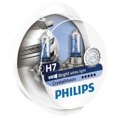 Лампа автомобильная галогенная Philips Crystal Vision 12972CV2 H7 12V 55W 2 шт.