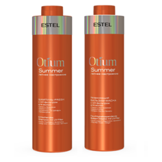 Комплект увлажняющий с UV-фильтром для волос OTIUM SUMMER (Шампунь 1000 мл + бальзам 1000 мл) Estel Professional