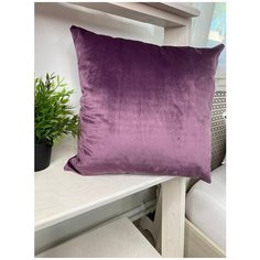 Подушка декоративная 40/40 из бархата,фиолетовая Farfalina
