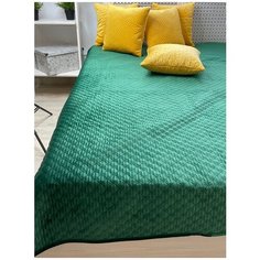 Покрывало стеганое из бархата 160/220, зеленое Farfalina
