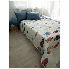 Покрывало стеганое из сатина 160/220, рыбки. Farfalina