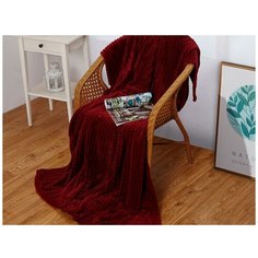Плед-покрывало CARRE - 150х200 см - Цвет: бордовый - ПК-150/008 Cleo