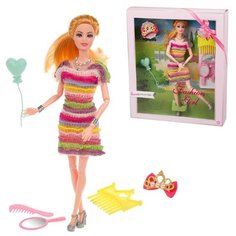 Кукла Наша Игрушка "Модница", 28 см, 5 предметов