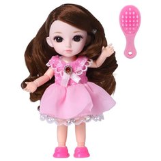 Кукла шарнирная Funky Toys Малышка Лили, шатенка, с расческой, 16 см (FT72004)