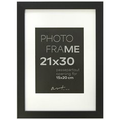 Рамка оформительская Комус пластиковая с паспарту Gloria Black, 21*30 см