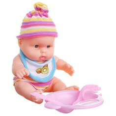 Пупс Junfa 20 см, с аксессуарами, в полосатой шапочке, в коробке (086B2)