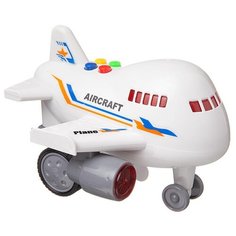 Самолетик инерционный Junfa пластмасса, свет, звук, в коробке, 15,5*15*14 см (RJ022)