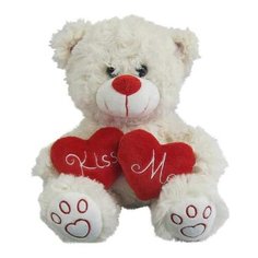 Мягкая игрушка ABtoys Медведь белый, с сердцем "Kiss me", 18 см (M5068)