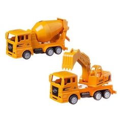Набор машин Junfa "Бетономешалка и подъемный кран", пластмассовые, в коробке, 28*9*5,5 см (2202A)