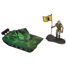 Набор военной техники ABtoys "Боевая сила", Танк, фигурка солдата, аксессуары, в пакете (PT-01444)