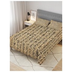 Покрывало стеганое жаккардовое с 2-мя наволочками "Египетская символика", 1,5-спальное (160x220 см) Ambesonne