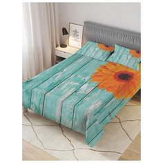 Покрывало стеганое жаккардовое с 2-мя наволочками "Цветок на заборе", Евро (220x235 см) Ambesonne