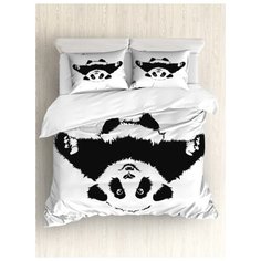 Комплект постельного белья "Перевернутая панда" (пододеяльник+2 наволочки), Евро (200x220 см) Ambesonne