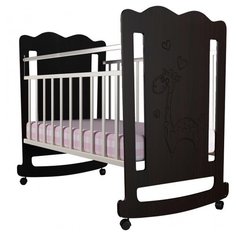 Кроватка Forest kids Lovely Giraffe (качалка), на полозьях венге/слоновая кость