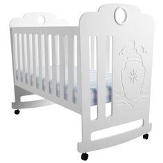 Кроватка Forest kids Морячок (качалка), на полозьях белый