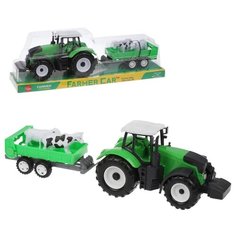 Трактор инерционный Наша Игрушка Фермер, с прицепом, 2 фигурки (527)