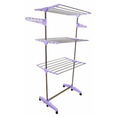 Сушилка для белья Orion 6102 напольная на колесах с выдвижными элементами, 3 уровня, 80*57,7 см, высота 167,5 см Орион