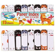 Закладки клейкие CENTRUM "Кошки" бумажные, 48х15 мм, 8 цветов х 15 листов, 88548