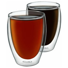 Набор стаканов CnGlass стеклянные с двойными стенками для кофе чая холодных и горячих напитков 2 шт. по 200 мл B31-2