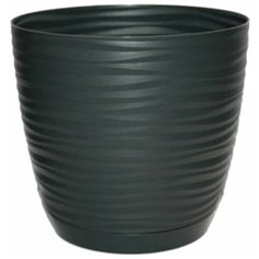 Кашпо Sahara petit с прикрепленым поддоном D19, h15.7 см, 3.35л антрацит FormPlastic