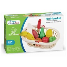 Набор продуктов с посудой New Classic Toys Корзинка с фруктами 10588 разноцветный
