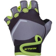 Велоперчатки митенки детские DARK HERO черные р. 6 BTWIN X Декатлон Decathlon